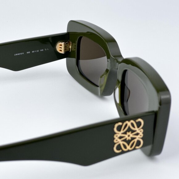 Loewe ANAGRAM LW40101I 96E Women BRAND NEW Sunglasses Green Brown Rectangular - Picture 10 of 11